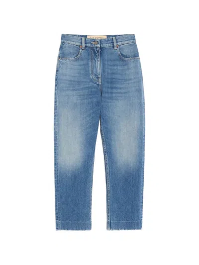 Valentino Denim Cotton Jeans In Blue