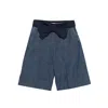 Valentino Garavani Denim Bermuda Shorts With Oversized Bow In Blue