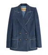 Valentino Garavani Women Double-breasted Denim Jacket In Blue