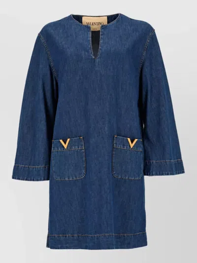 Valentino Denim Dress In Blue