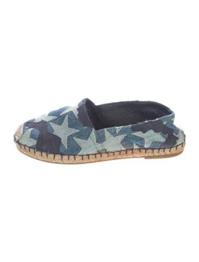 Pre-owned Valentino Garavani Denim Graphic Print Espadrilles In Blue