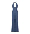 Valentino Chambray Denim Jumpsuit Woman Denim 46 In Blue