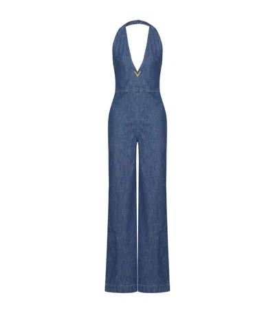 Valentino Chambray Denim Jumpsuit Woman Denim 46