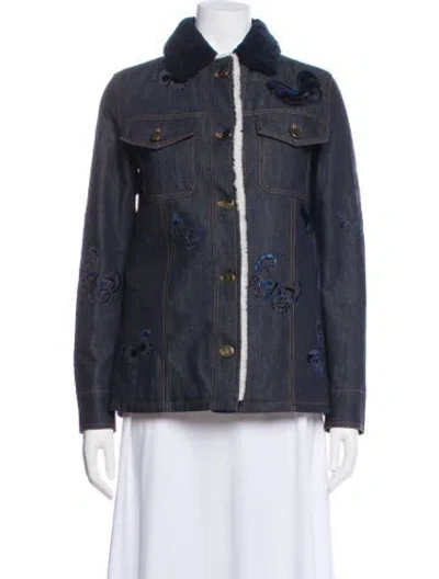 Pre-owned Valentino Denim Jacket In Blue