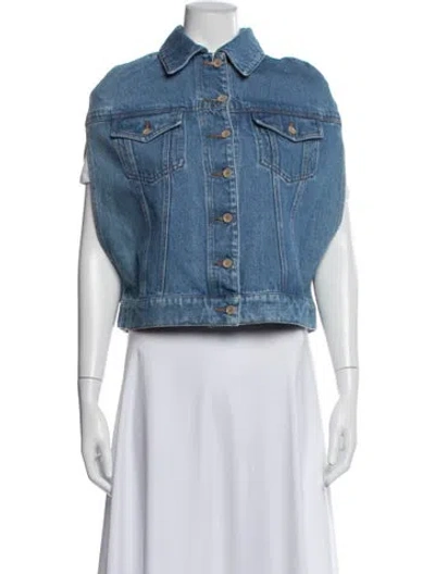 Pre-owned Valentino Denim Jacket W/ Tags In Blue