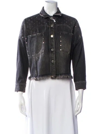Pre-owned Valentino Denim Jacket W/ Tags In Gray