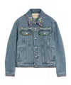 Valentino Denim Jackets Embroideries In Medium Blue