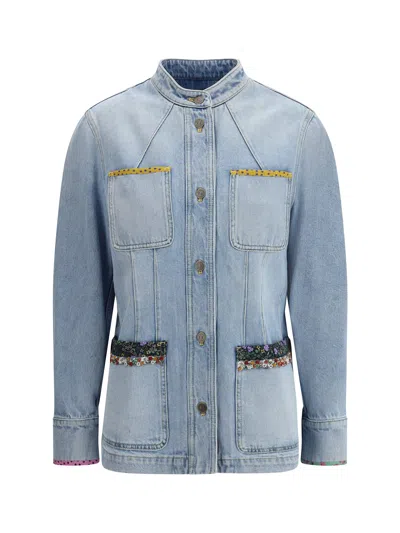 VALENTINO DENIM JACKET WITH EMBROIDERY