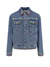 Valentino Denim Jackets Embroideries In Blue