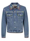Valentino Denim Jackets Embroideries In Blue