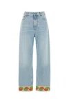 Valentino Jeans With Jacquard Profiles In Light Blue