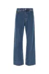 Valentino Denim Jeans With Back Patch Pockets In Mediumbluedenim