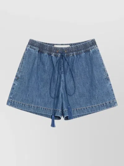 VALENTINO DENIM KNEE-LENGTH SHORTS
