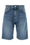 Valentino Denim Shorts With Back Pockets And Belt Loops In Blue