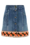 Valentino Garavani Denim Mini Skirt With Jacquard Trim