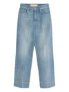 Valentino Womens Medium Blue Denim Faded-wash Straight-leg Denim Jeans