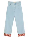 Valentino Denim Trousers With Jacquard Hem