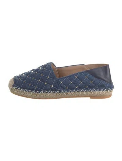 Pre-owned Valentino Garavani Denim Printed Espadrilles In Blue