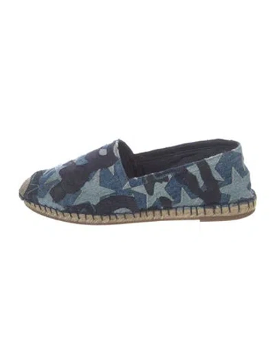 Pre-owned Valentino Garavani Denim Printed Espadrilles In Blue