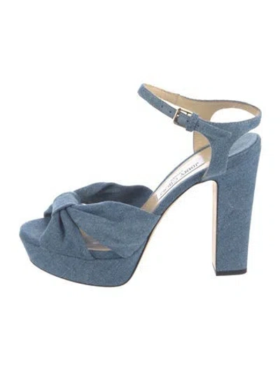 Pre-owned Valentino Garavani Denim Sandals In Blue