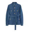 Valentino Denim Safari Jacket In Blue