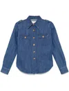 Valentino Casual Shirt With Chest Pockets And Epaulettes In Blue