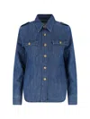 Valentino Casual Shirt With Chest Pockets And Epaulettes In Blue