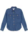 Valentino Casual Shirt With Chest Pockets And Epaulettes In Blue