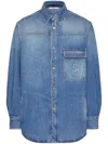 Valentino Rockstud Spike Denim Shirt In Blue