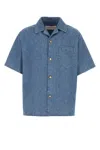 Valentino Garavani Oversized Denim Shirt With Button Closure In Mediumbluedenim