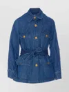 Valentino Denim Safari Jacket In Blue