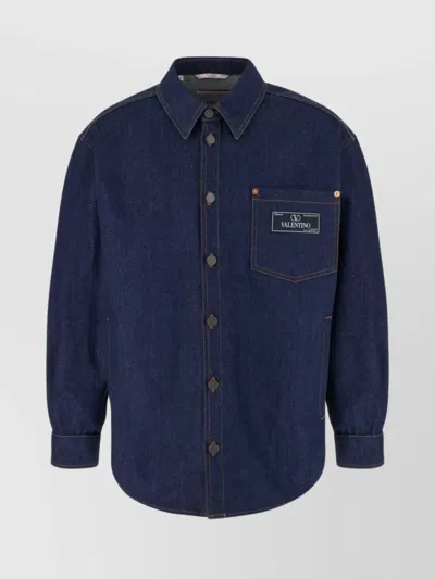 Valentino Denim Shirt With Long Sleeves And Chest Pocket