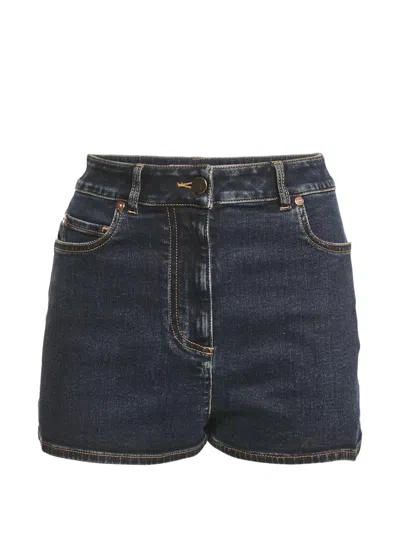 Pre-owned Valentino Denim Shorts In Blue