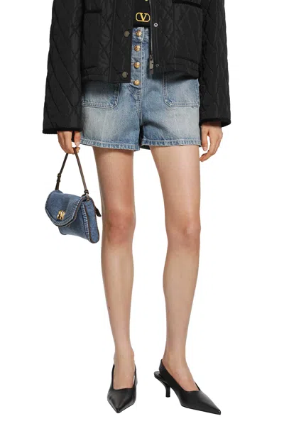 Valentino Denim Shorts In Blue