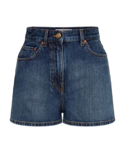 Valentino Denim Shorts In Blue
