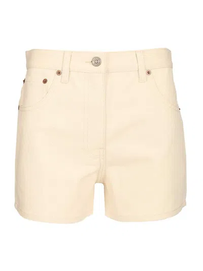 Valentino Denim Shorts Trousers White In Neutral