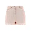 Valentino Knee Length Shorts Frayed Hem Floral Pockets Belt Loops In Pink