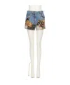 Valentino Patchwork Jeans With Embroidered-beads In Blue
