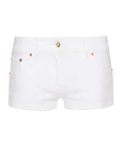 Valentino Denim Shorts With Belt Loops In White