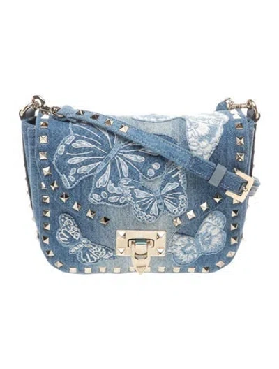 Pre-owned Valentino Garavani Denim Shoulder Bag In Blue