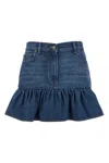 Valentino Garavani Mini Denim Skirt In Blue