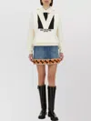 Valentino Garavani Denim Mini Skirt With Jacquard Trim