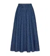 Valentino Toile Iconographe Denim Midi Skirt In Blue