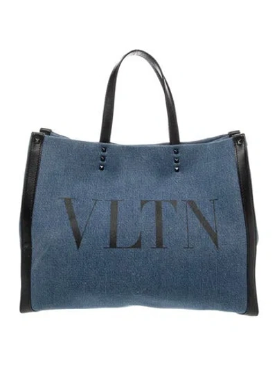 Pre-owned Valentino Garavani Denim Top Handle Bag In Multi