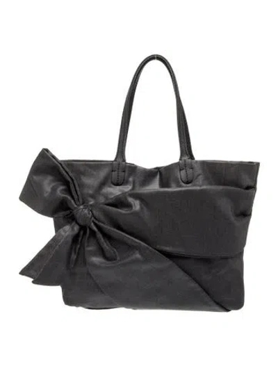 Pre-owned Valentino Garavani Denim Tote In Gray