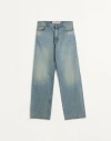 Valentino Straight Trousers With Belt Loops And Five Pockets In Denim