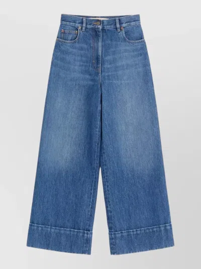 VALENTINO DENIM WIDE-LEG TROUSERS