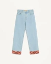 Valentino Denim Trousers With Jacquard Hem