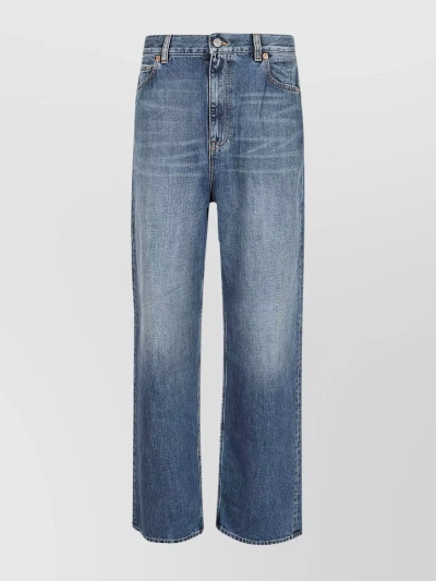 VALENTINO DENIM TROUSERS WITH WIDE LEG AND BELT LOOPS