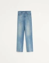 Valentino Garavani Jeans With Logo Application In Blue